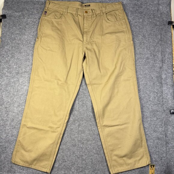 Carhartt FR Pants Mens 44x32 Khaki Flame Resistant Loose Fit Canvas Utility Work - Picture 2 of 16